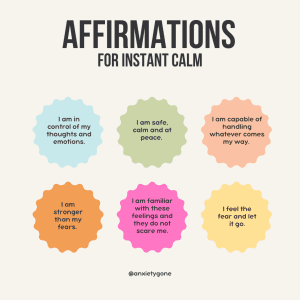 anxiety affirmations and positive statements for quick anxiety relief